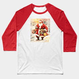 Santa Claus In A Wintry Woodland Baseball T-Shirt